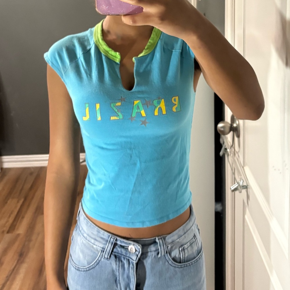 Blue Brazil Graphic Tee